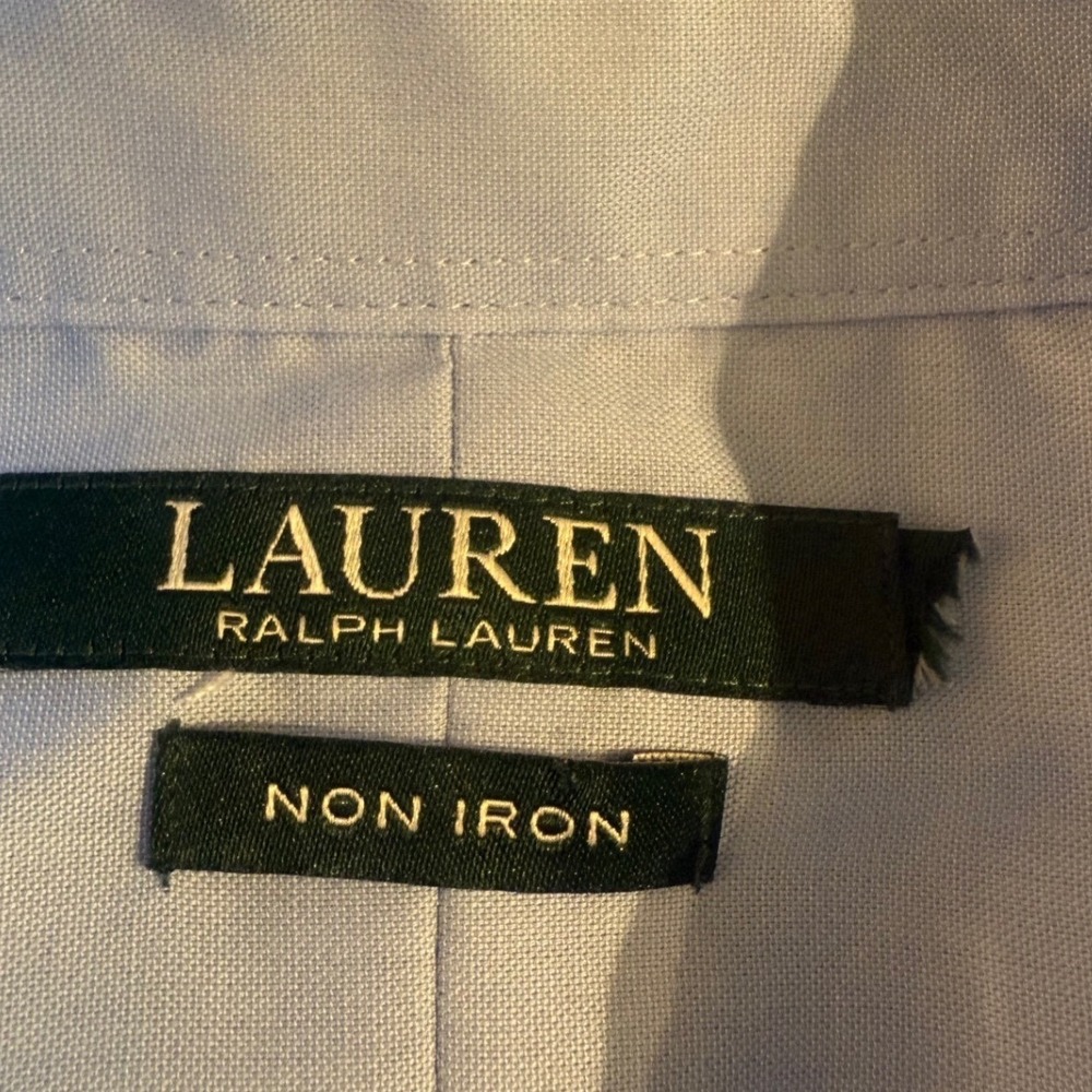 Lauren Ralph Lauren Womens Light Blue Non Iron Cotton Button Down Shirt Size 16 - Picture 3 of 8